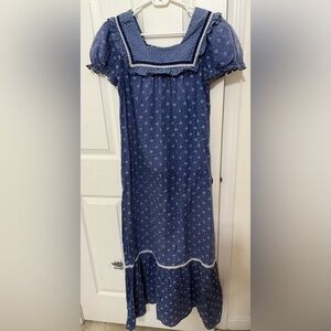 RARE VTG Surf Babe Hawaii Prairie Maxi Dress Size Small